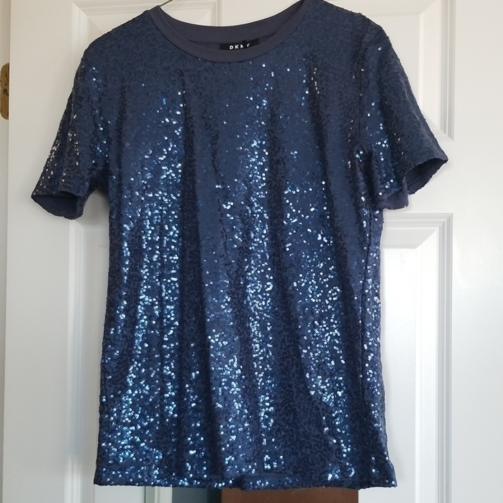 DKNY Blue sequin shirt